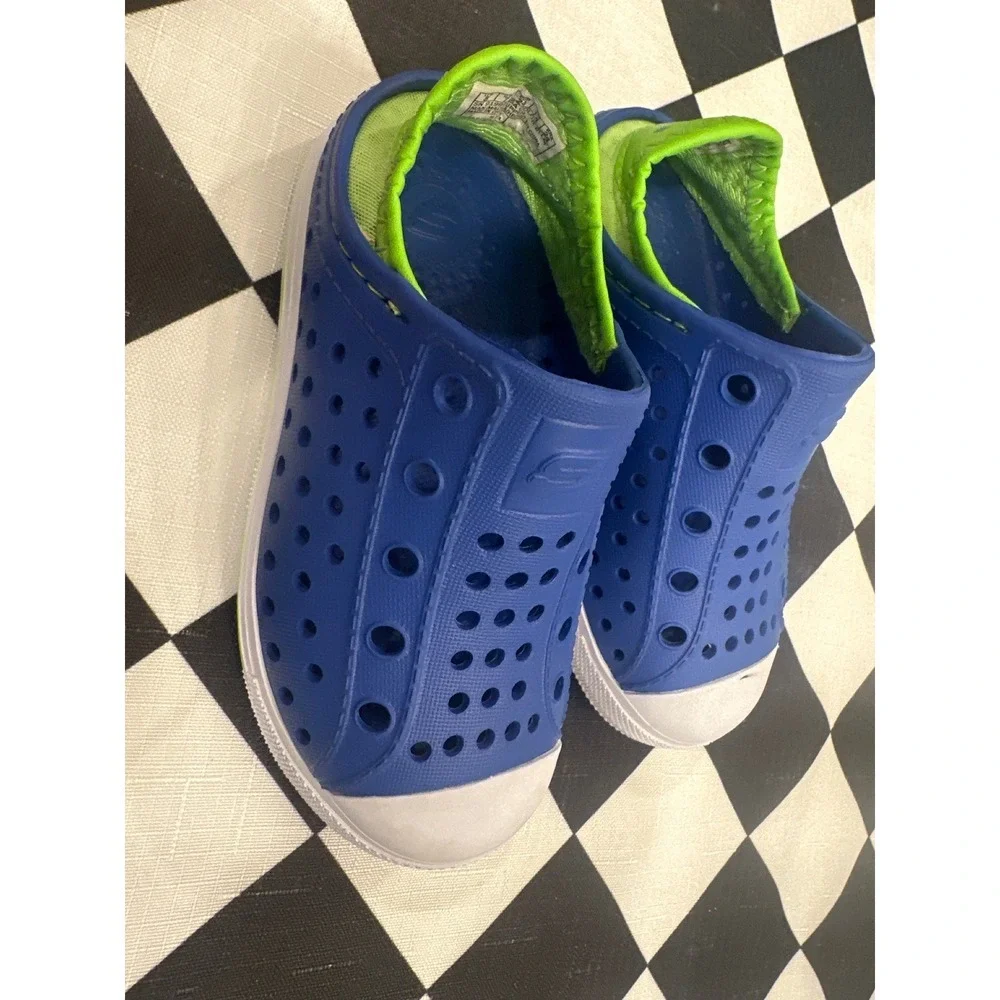 Skechers Kids Boys Blue Clogs Size 8 Lightweight Comfort Shoes Sneakers stepz